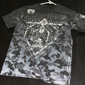 Grey American fighter shirt